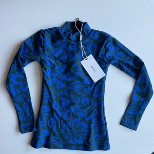 MIKOH MINI Kani Long Sleeve Rashguard w zipper in Luau Iris NWT